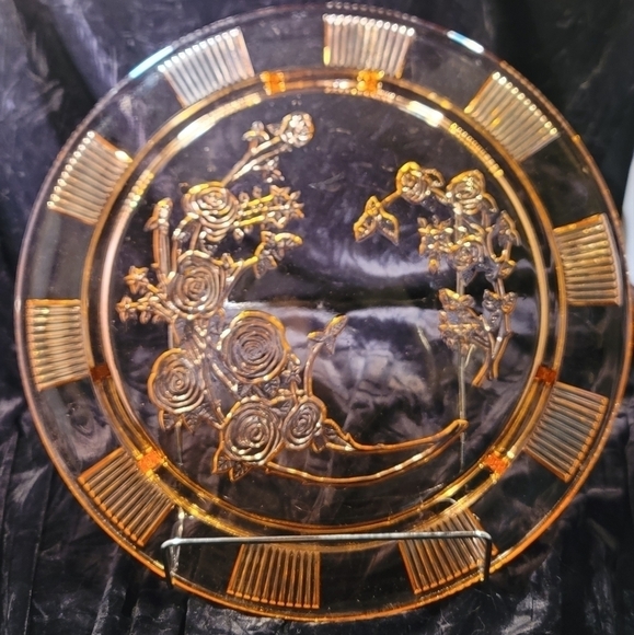 0187. Vintage ~ Federal Glass Co.~ Footed 11.5" Cake 🎂 Plate ~ Cabbage Rose 🌹 - Picture 7 of 16